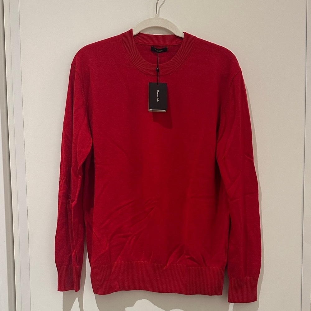 Massimo Dutti Bold Red Crewneck Sweater